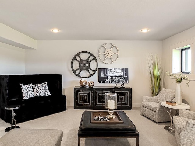 8013 Millridge St, Shawnee, KS 66220 - carpeted living room featuring recessed lighting