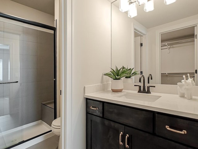 8013 Millridge St, Shawnee, KS 66220 - full bath with a stall shower, vanity, and toilet