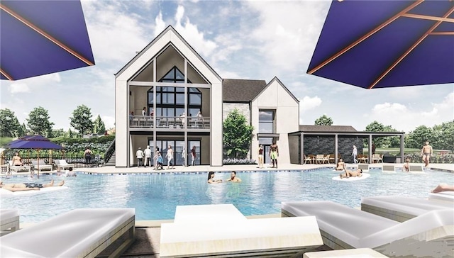 8013 Millridge St, Shawnee, KS 66220 - community pool with a patio area, fence, and an outdoor living space