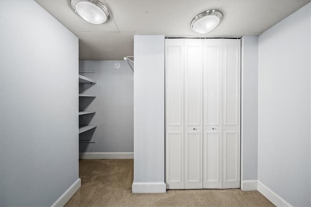 spacious closet featuring carpet floors