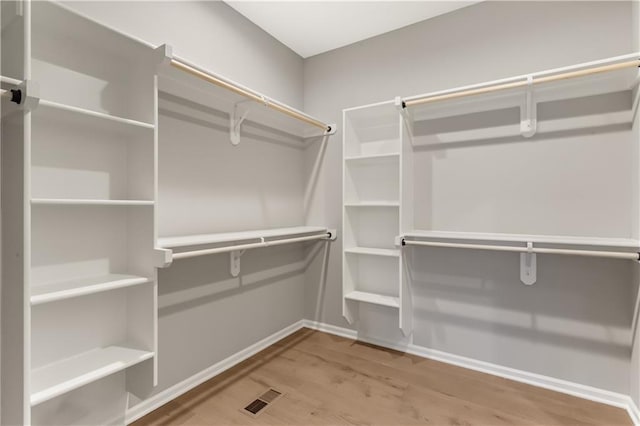 spacious closet with hardwood / wood-style floors