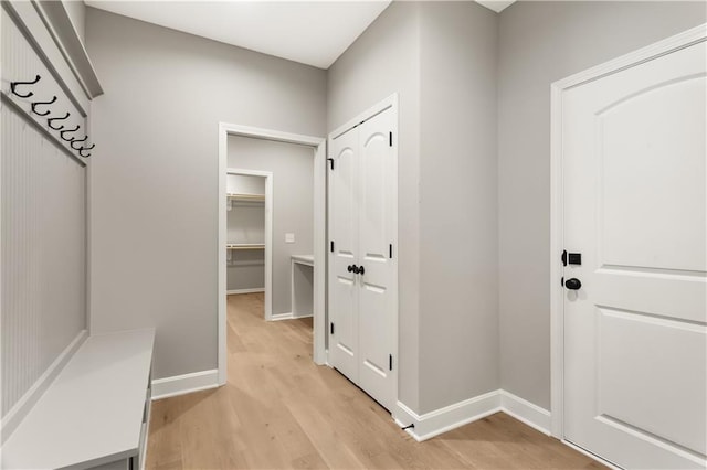 mudroom featuring light wood-type flooring