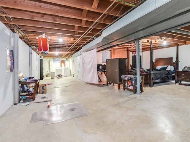 basement featuring water heater