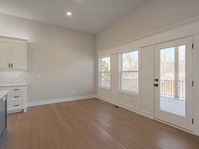 doorway featuring light hardwood / wood-style flooring