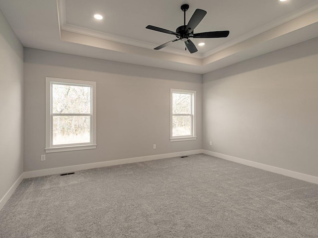 16430 NW 123rd St, Platte City, MO 64079 - unfurnished room with baseboards, a raised ceiling, and recessed lighting