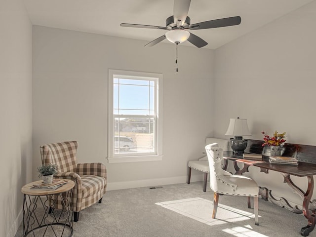 12435 Appaloosa St, Platte City, MO 64079 - carpeted office featuring ceiling fan and baseboards
