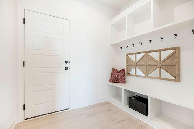 mudroom featuring light hardwood / wood-style floors