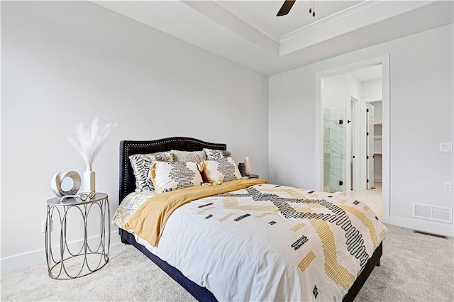 13028 S Constance St, Olathe, KS 66062 - carpeted bedroom with ceiling fan and ornamental molding