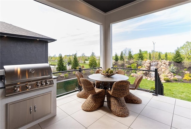 view of patio with area for grilling