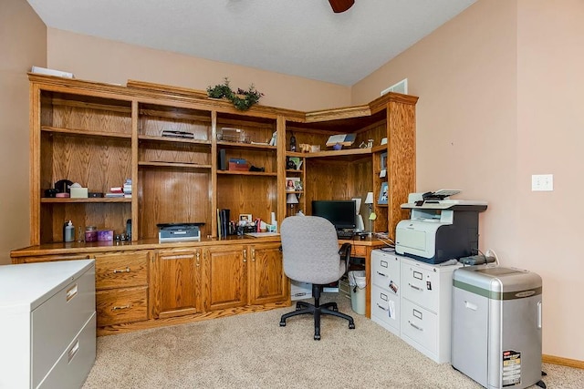 office area with light carpet