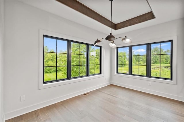 8736 N Lewis Ave, Kansas City, MO 64157 - spare room featuring plenty of natural light, baseboards, and wood finished floors