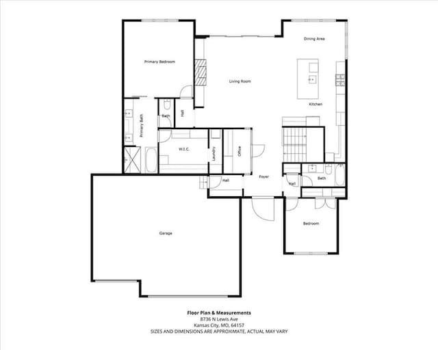 8736 N Lewis Ave, Kansas City, MO 64157 - property floor plan