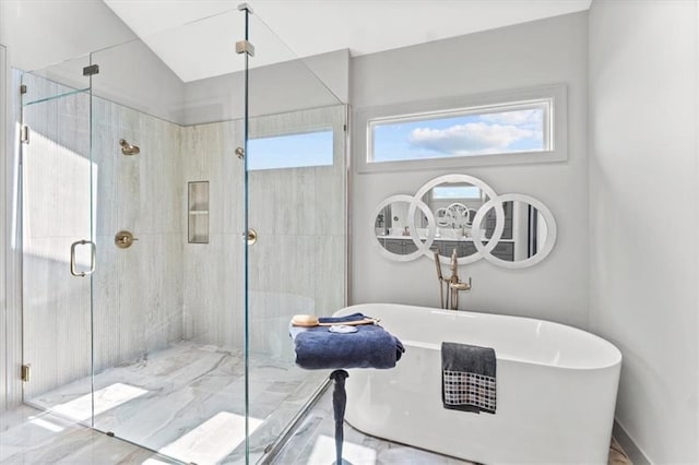 6101 NW 58th St, Kansas City, MO 64151 - full bathroom with a stall shower and a freestanding bath