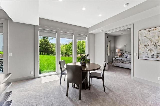 6101 NW 58th St, Kansas City, MO 64151 - carpeted dining area featuring recessed lighting and baseboards