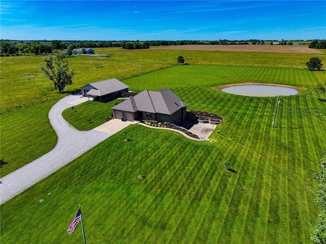 bird's eye view featuring a rural view