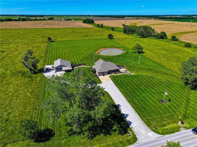 aerial view with a rural view