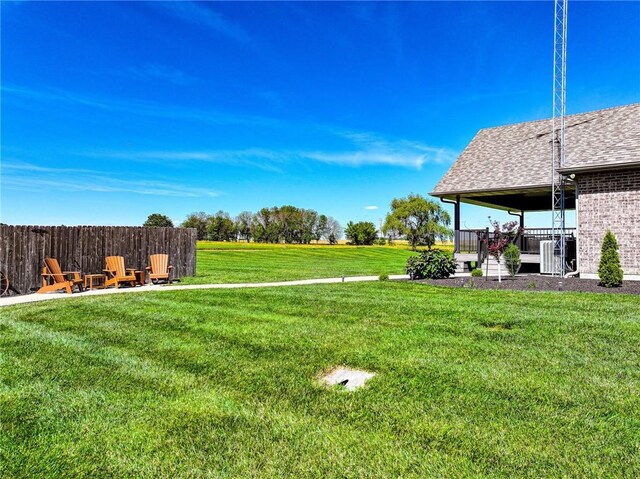 view of yard featuring central AC unit