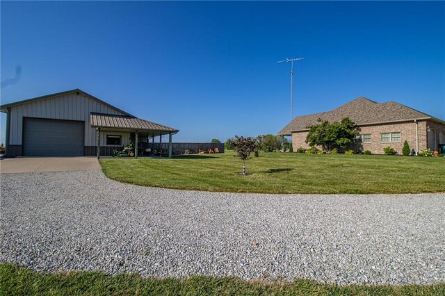 exterior space featuring a garage