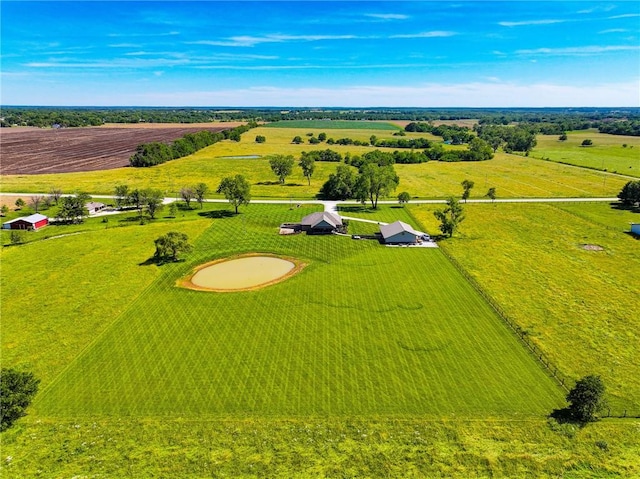 bird's eye view with a rural view