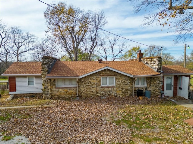 view of single story home