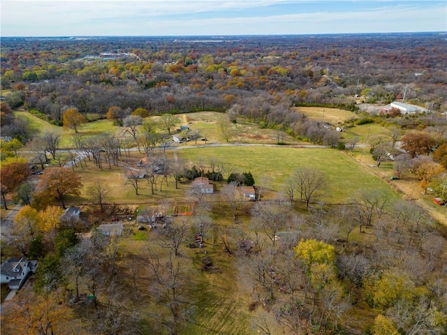 aerial view featuring a rural view