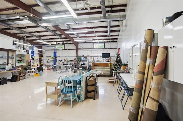 interior space with concrete floors