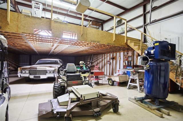 garage with a carport