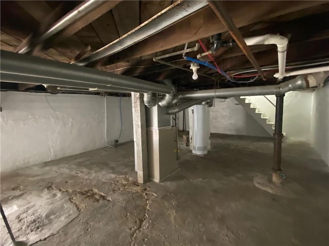 basement with gas water heater