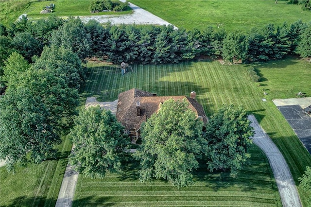 aerial view with a rural view