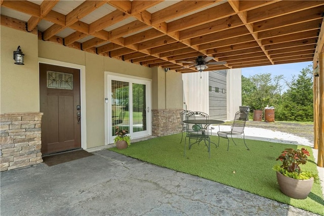 view of patio / terrace with ceiling fan