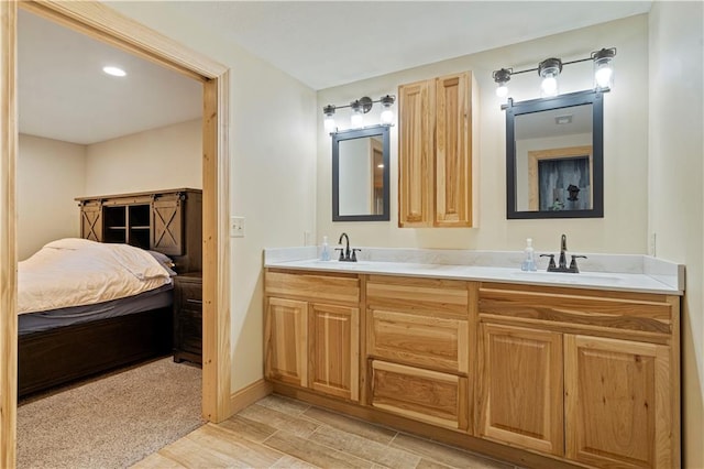 bathroom with double sink vanity