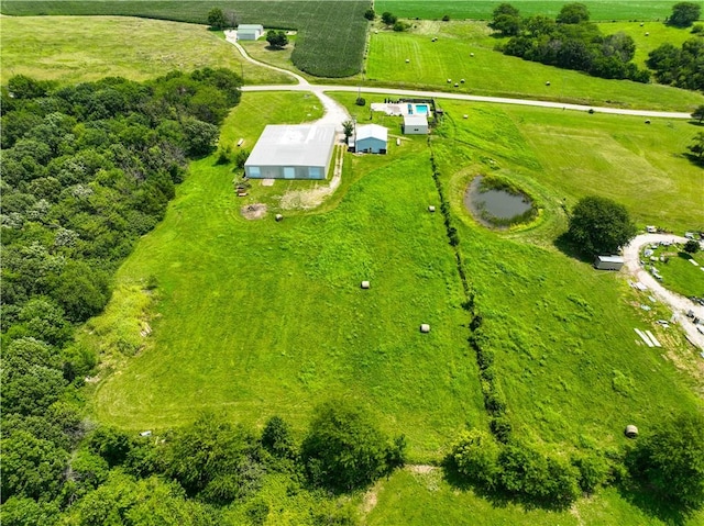 drone / aerial view featuring a rural view