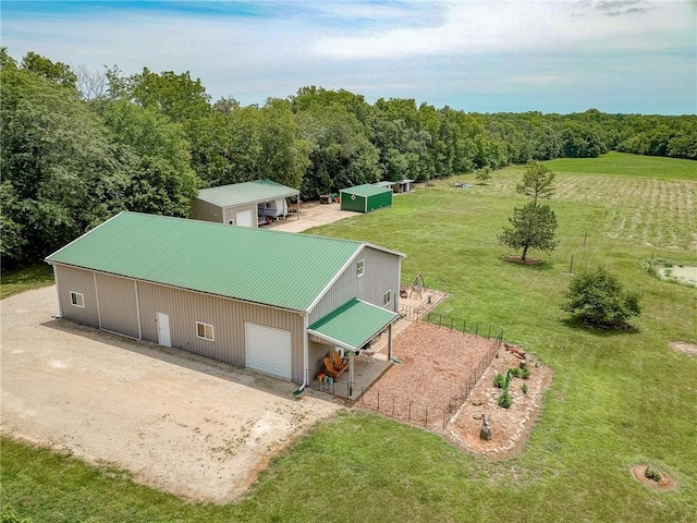 bird's eye view with a rural view