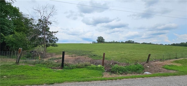 view of yard with a rural view