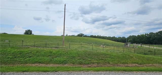 view of yard with a rural view