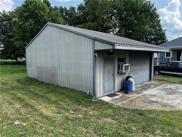 view of outbuilding featuring an outdoor structure and cooling unit