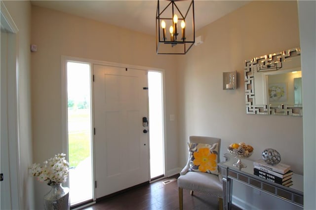 entryway featuring dark hardwood / wood-style floors