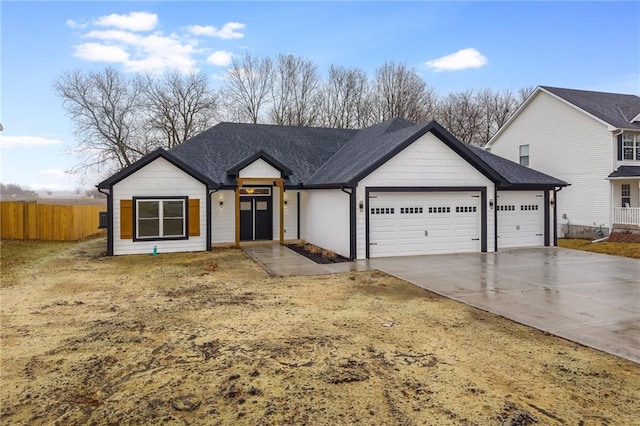 view of front of property featuring a garage