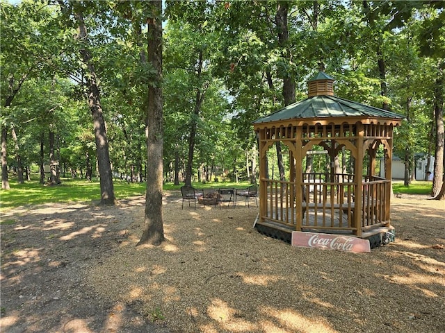 view of property's community with a gazebo