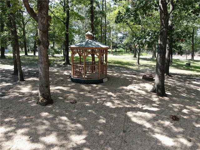 view of yard with a gazebo