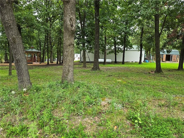 view of yard featuring a gazebo