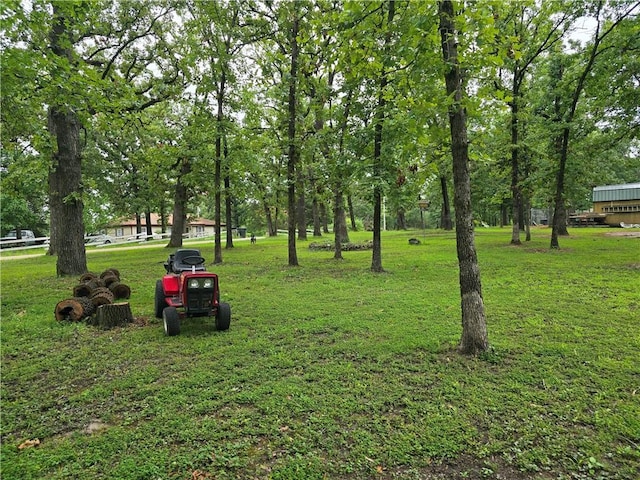 view of home's community with a yard