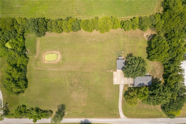 bird's eye view with a rural view