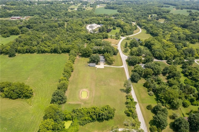 aerial view with a rural view