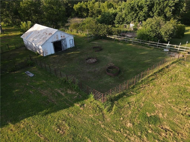 drone / aerial view featuring a rural view