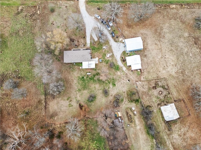 bird's eye view with a rural view