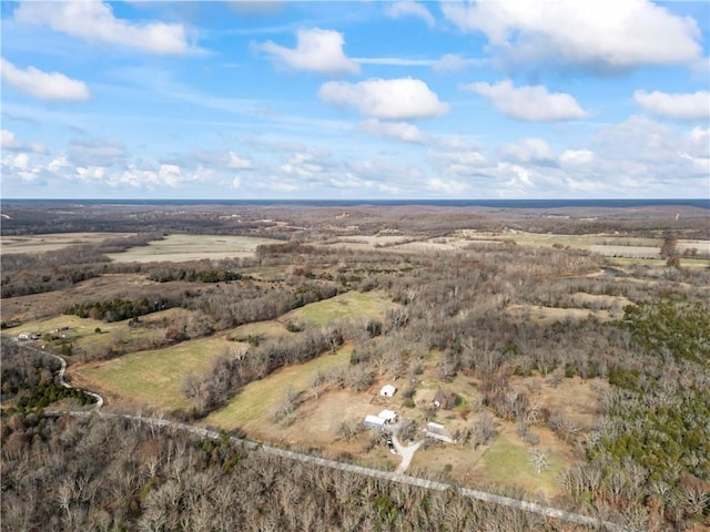 aerial view with a rural view