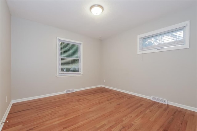 empty room featuring light wood-type flooring