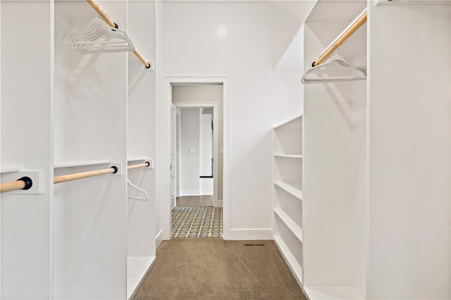 walk in closet with carpet flooring