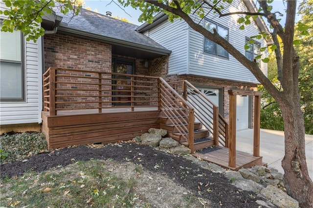 exterior space featuring a garage